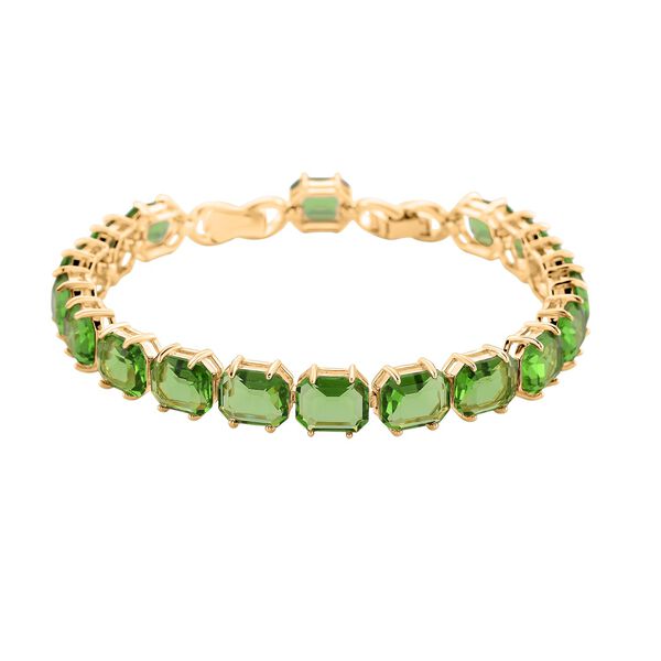 Gr&uuml;ner Kristall Armband ca. 19 cm Nickelfreies Messing Standard