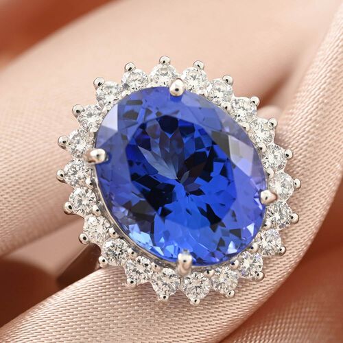 RHAPSODY zertifiziert und geprüft AAAA Tansanit und VS-EF Diamant Ring in 950 Platin- 5,75 ct. image number 1