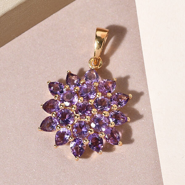 Natürlicher, marokkanischer Amethyst-Anhänger, 925 Silber vergoldet ca. 3,01 ct image number 3