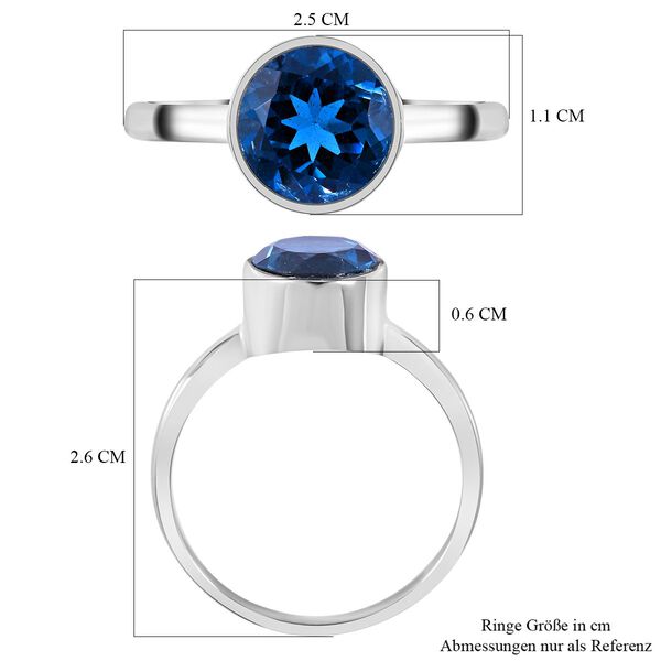 London Blautopas Ring, 925 Silber rhodiniert, ca. 3.20 ct image number 5