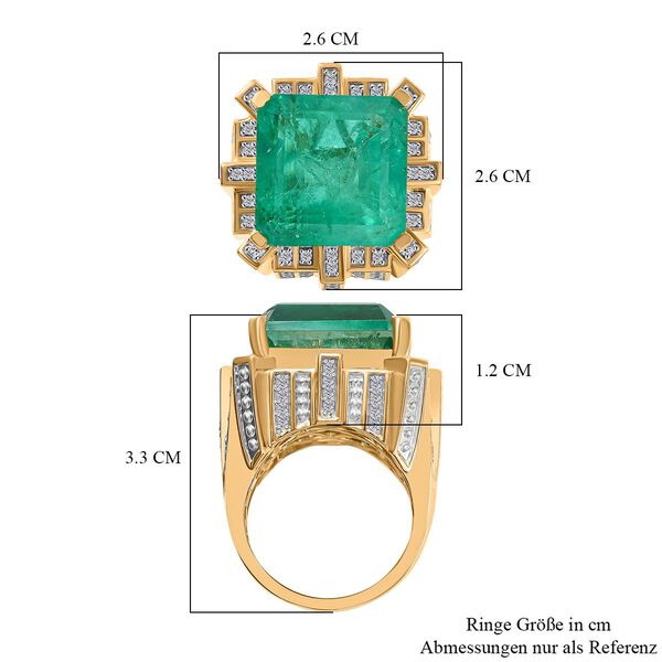 GP Royal Art D&eacute;co Kollektion - Smaragd Triplett Quarz, Zirkon und Kanchanaburi blauer Saphir-Ring - 24,02 ct. image number 7