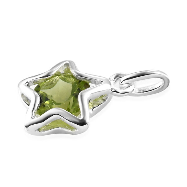 Nat&uuml;rlicher Peridot Stern-Anh&auml;nger, 925 Silber ca. 1,40 ct image number 4
