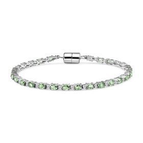 MÜNCHEN CLOSE OUT - D'Joy Tsavorite Granat, Moissanit Armband ca. 19 cm 925 Silber rhodiniert ca. 5.66 ct