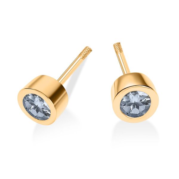 Aquamarin Ohrringe, 925 Silber 750 Gelbgold Vermeil - 0,51 ct. image number 6
