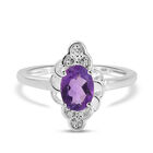 Afrikanischer Amethyst und Zirkon-Ring, 925 Silber (Größe 16.00) ca. 0,80 ct
