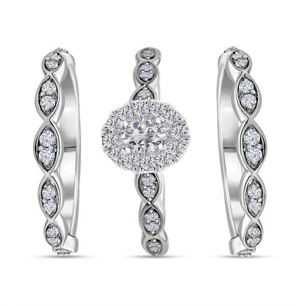 New York Kollektion - 3er-Set  I1 GH Diamant Ring in 585 Wei&szlig;gold- 1 ct. image number 4