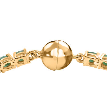 D'Joy AA Socoto Smaragd Armband ca. 19 cm 925 Silber 750 Gelbgold Vermeil ca. 6,69 ct.