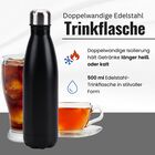 Doppelwandige Edelstahl-Trinkflasche, 500 ml, Schwarz