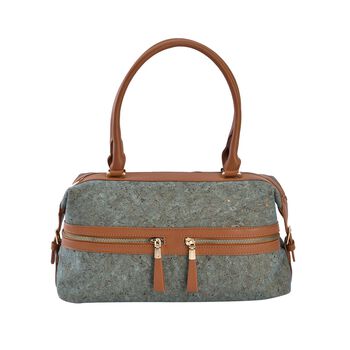 Umweltfreundliche Kork Tragetasche mit RFID Schutz, 35x20x10cm, gr&uuml;n