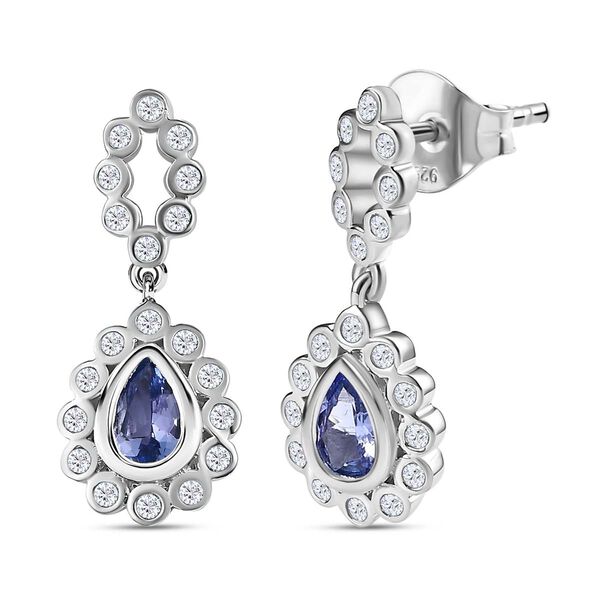 Tansanit und Zirkon Ohrringe - 1,23 ct. image number 3
