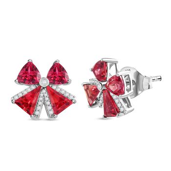 Labor Padparadscha Saphir und Zirkon Ohrringe - 9,10 ct.