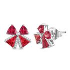 Lab Created Padparadscha-Saphir Ohrringe, 925 Silber rhodiniert ca. 9.10 ct