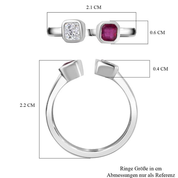 Afrikanischer Rubin und Moissanit-Ring - 0,83 ct. image number 7