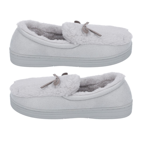 Warme Hausschuhe aus Kunstfell, mit gepolsterter Sohle, Größe 36-37, Grau image number 5