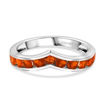 D'Joy AAA Blaze Feueropal Ring 925 Silber platiniert (Gr&ouml;&szlig;e 18.00) ca. 0,72 ct