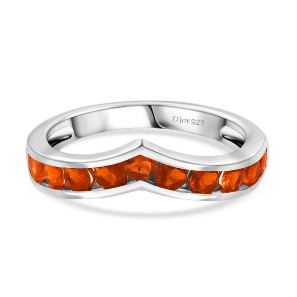 D'Joy AAA Blaze Feueropal Ring, 925 Silber platiniert - 0,72 ct.