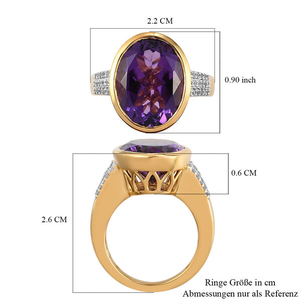 Nat&uuml;rlicher, marokkanischer Amethyst und Zirkon-Ring - 8,50 ct. image number 7