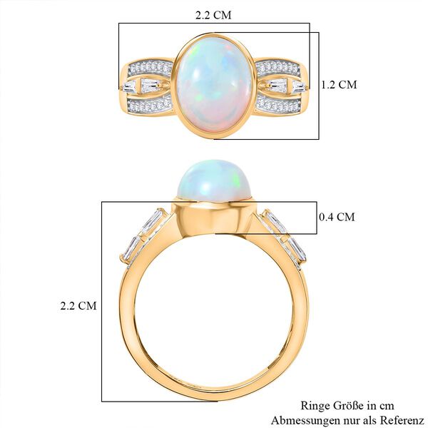 D'Joy nat&uuml;rlicher, &auml;thiopischer Welo Opal und Moissanit Ring - 2,34 ct. image number 7