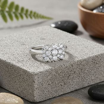 RADIANTA GRA zertifiziert Moissanit (D-VVS) Ring 925 Silber rhodiniert (Gr&ouml;&szlig;e 18.00) ca. 1.07 ct