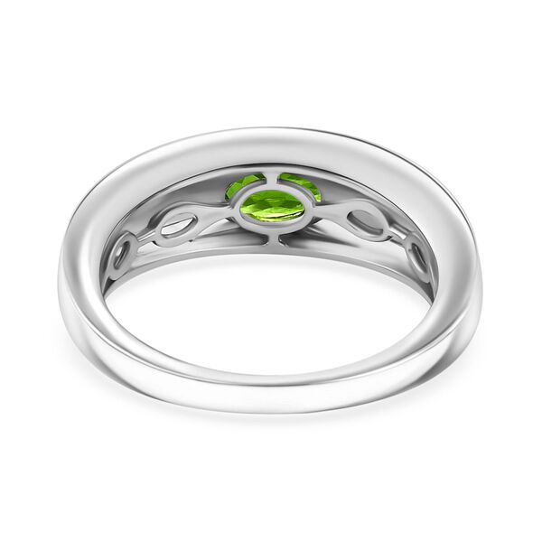 Nat&uuml;rlicher Chromdiopsid Ring 925 Silber platiniert (Gr&ouml;&szlig;e 19.00) ca. 0,85 ct image number 5