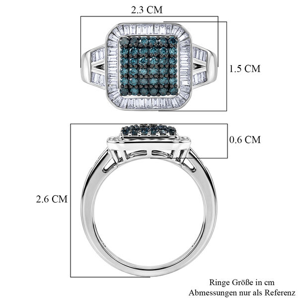 D'Joy blauer und wei&szlig;er Diamant Ring - 1 ct. image number 7