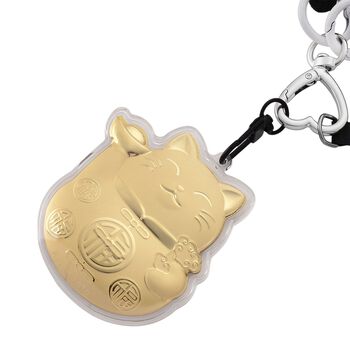 999 Gold gl&uuml;cksbringer Katze Schlusselanh&auml;nger 10mg