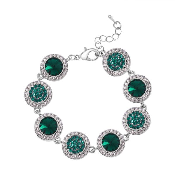 2er Set - Neongrüner Kristall Armband und Ohrringe image number 3