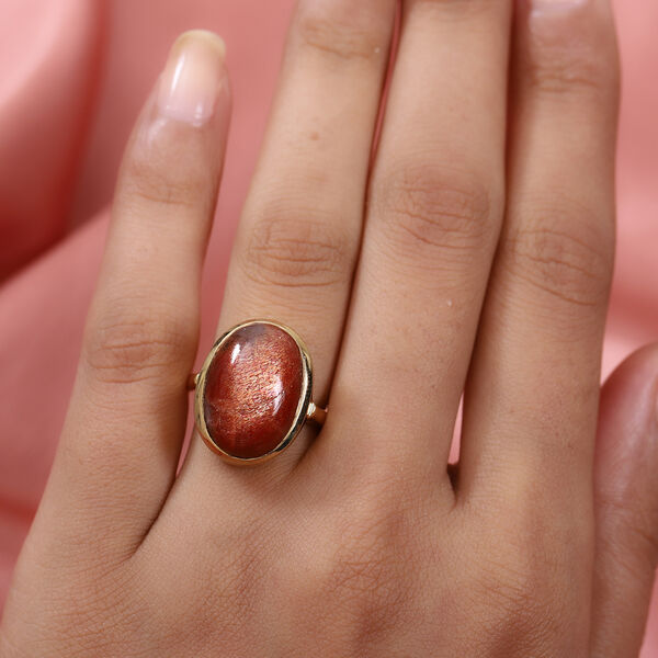 Korevora Sonnenstein Ring 925 Silber 585 Vergoldet image number 3