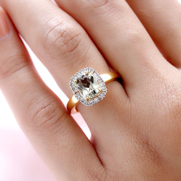 AAA Turkizit und Diamant-Ring, 925 Silber Gelbgold Vermeil  ca. 1,72 ct image number 3