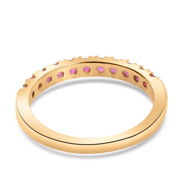 AA Afrikanischer Rubin (Fissure gef&uuml;llt) Ring 925 Silber 585 Vergoldet (Gr&ouml;&szlig;e 17.75) ca. 0.50 ct image number 4