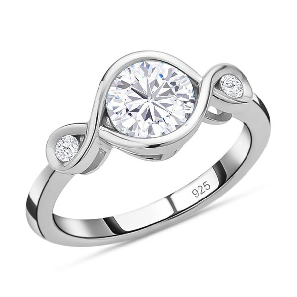 Moissanit Ring, 925 Silber rhodiniert, ca. 1.00 ct image number 4