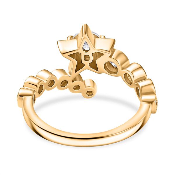 D&rsquo;Joy Moissanit Bypass Ring, 925 Silber vergoldet - 0,79 ct. image number 5