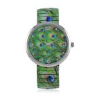 STRADA - Japanisches Uhrwerk, Flexible Uhr, Pfau