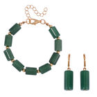 Grüner Aventurin Schmuckset  Legierung Standard gelb vergoldet ca. 91,40 ct.