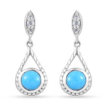 Nat&uuml;rlicher Sleeping Beauty T&uuml;rkis Ohrringe 925 Silber platiniert 2.11 ct