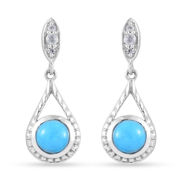 Nat&uuml;rlicher Sleeping Beauty T&uuml;rkis Ohrh&auml;nger 925 Silber platiniert 2.11 ct&nbsp;