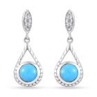 Natürlicher Sleeping Beauty Türkis Ohrringe 925 Silber platiniert 2.11 ct
