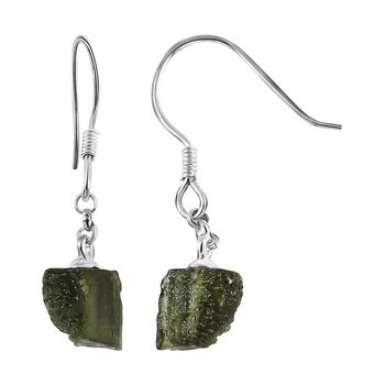 Nat&uuml;rliche Moldavit-Ohrringe, 925 Silber ca. 4,40 ct