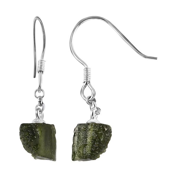 Natürliche Moldavit-Ohrringe, 925 Silber ca. 4,40 ct image number 3