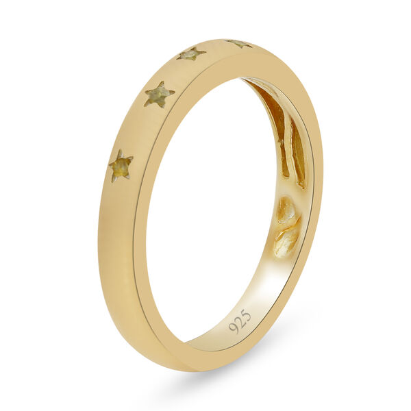Gelber Diamant Band Ring 925 Silber 585 Vergoldet image number 4