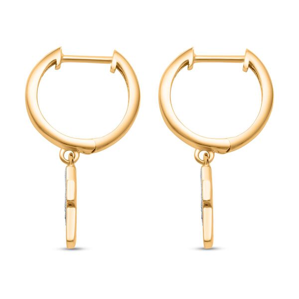 Weiße Diamant Kreuz-Ohrringe, 925 Silber Gelbgold Vermeil ca. 0.25 ct image number 4