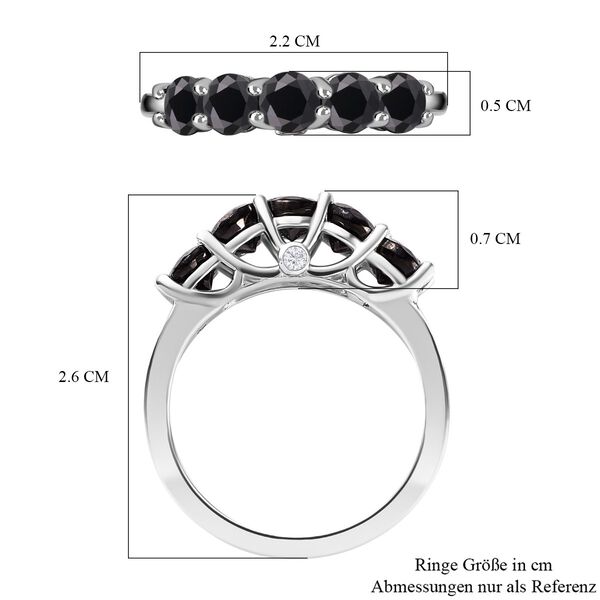 Elite Shungit, weißer Zirkon Ring, 925 Silber platiniert, ca. 0.88 ct image number 7