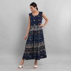 100% Baumwolle ärmelloses Kleid, Mandala Muster, Einheitsgröße, Blau image number 3