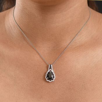 D'Joy Elite Shungit, Schwarzer Spinell Anh&auml;nger 925 Silber rhodiniert ca. 1.54 ct