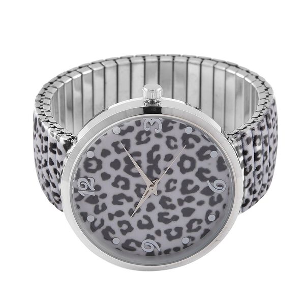 STRADA - Japanisches Uhrwerk, Flexible Uhr, Leopardenfellmuster image number 4