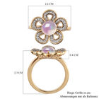 Natürlicher Äthiopischer Opal und Zirkon Blumen Ring 925 Silber vergoldet  ca. 1,26 ct image number 6