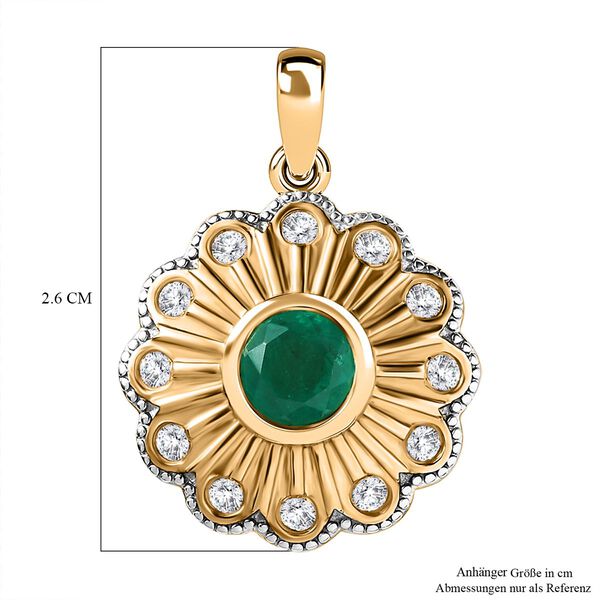 Smaragd Triplett Quarz und Zirkon Anh&auml;nger - 1,80 ct. image number 6