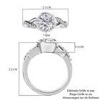 LUSTRO STELLA Hergestellt mit ZIRKONIA Ring 925 Silber Platin-Überzug (Größe 16.00) ca. 2,42 ct image number 5