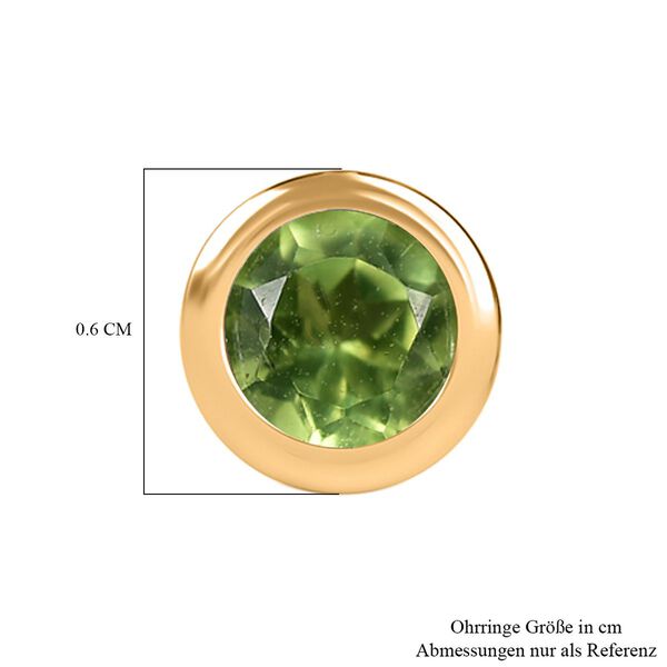Peridot Ohrringe, 925 Silber 750 Gelbgold Vermeil - 0,61 ct. image number 7