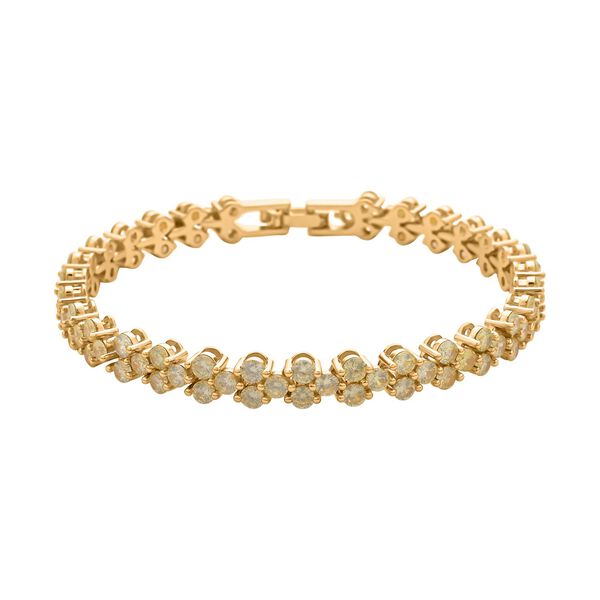 Gelbes Zirkonia Armband, ca. 19 cm, Messing ca. 16,40 ct